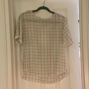 Uniqlo sheer windowpane blouse Medium